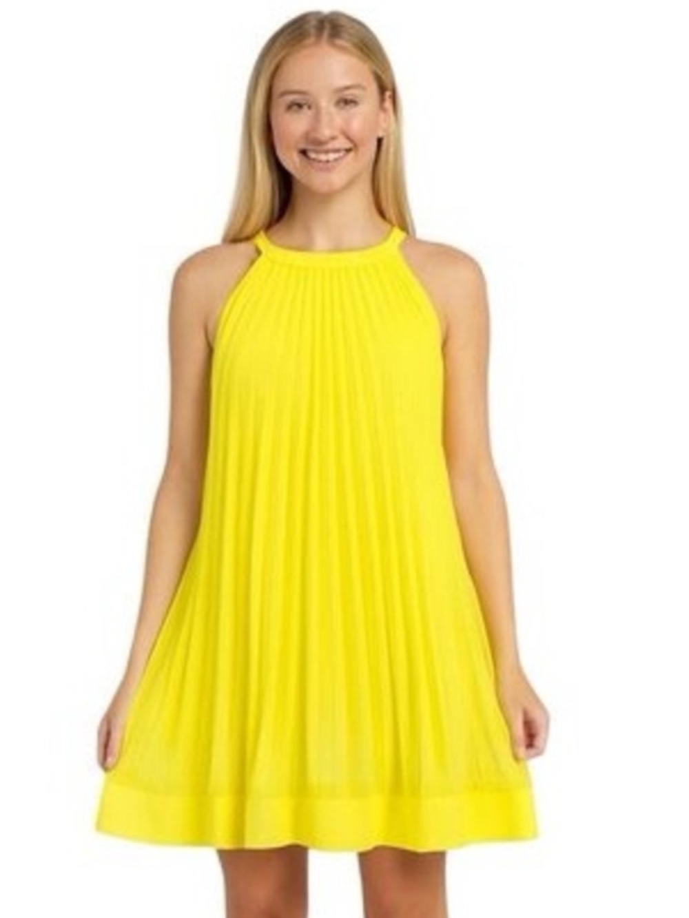 ZARA Women’s pleated halter neck swing dress💛💛